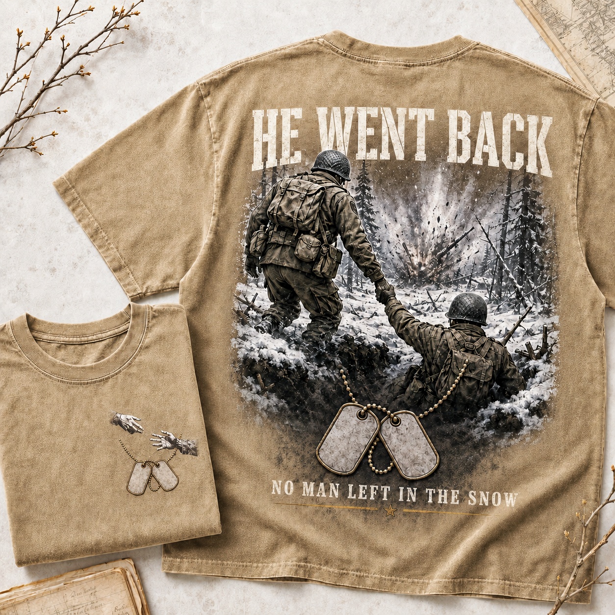 He Went Back Military Brotherhood Tee