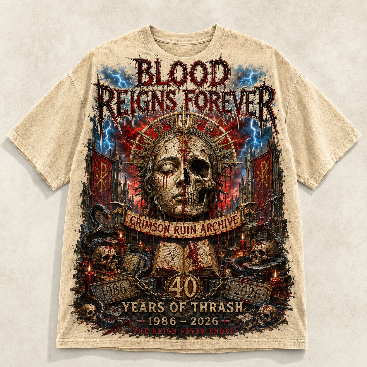40 Years of Thrash Blood Rain Graphic Tee