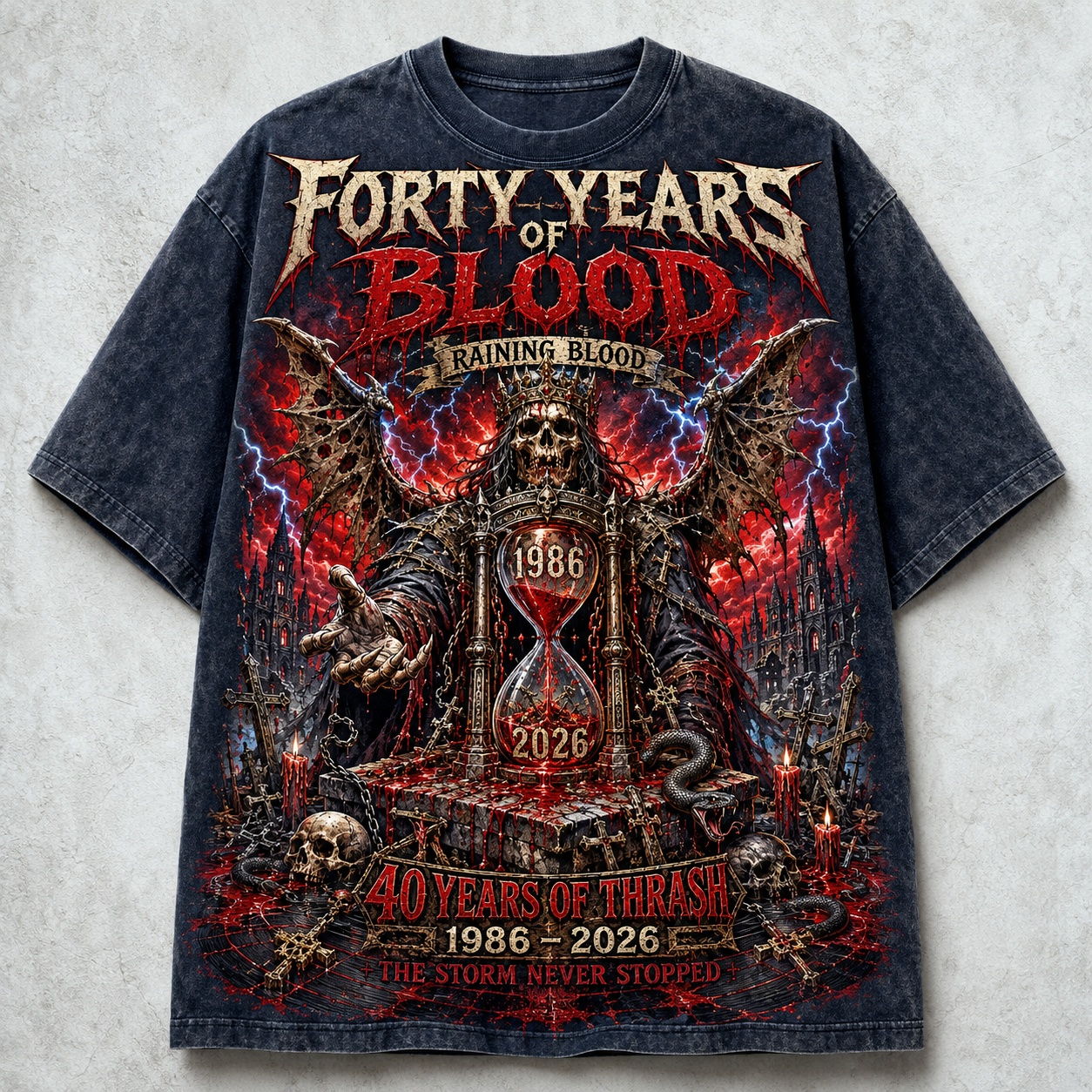 40 Years of Thrash Blood Rain Graphic Tee