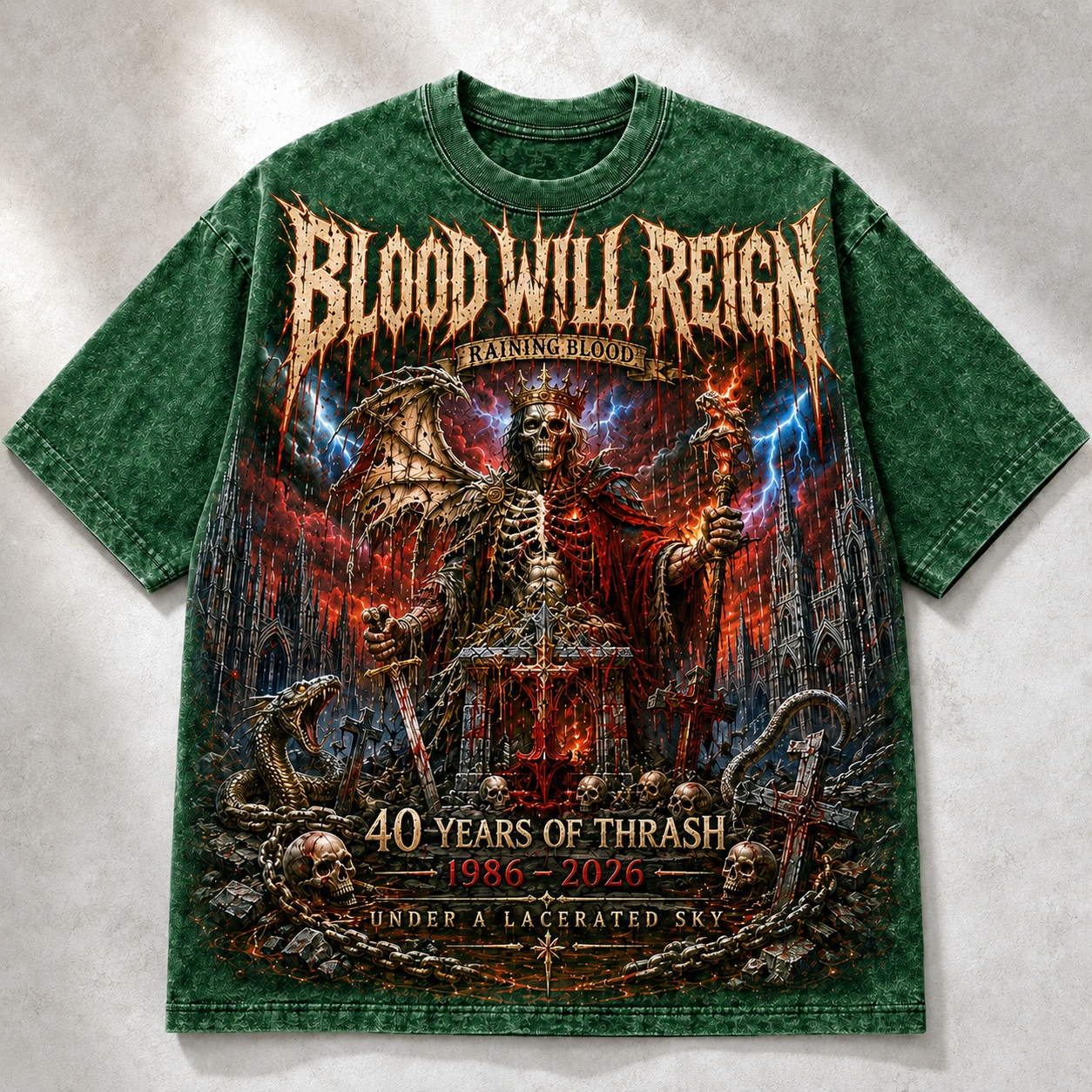 40 Years of Thrash Blood Rain Graphic Tee