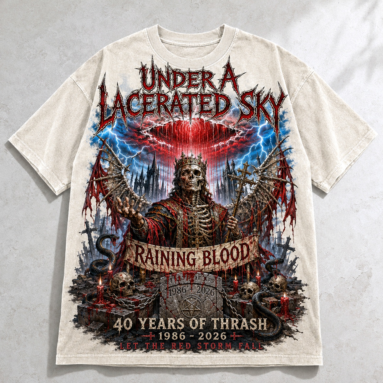 40 Years of Thrash Blood Rain Graphic Tee