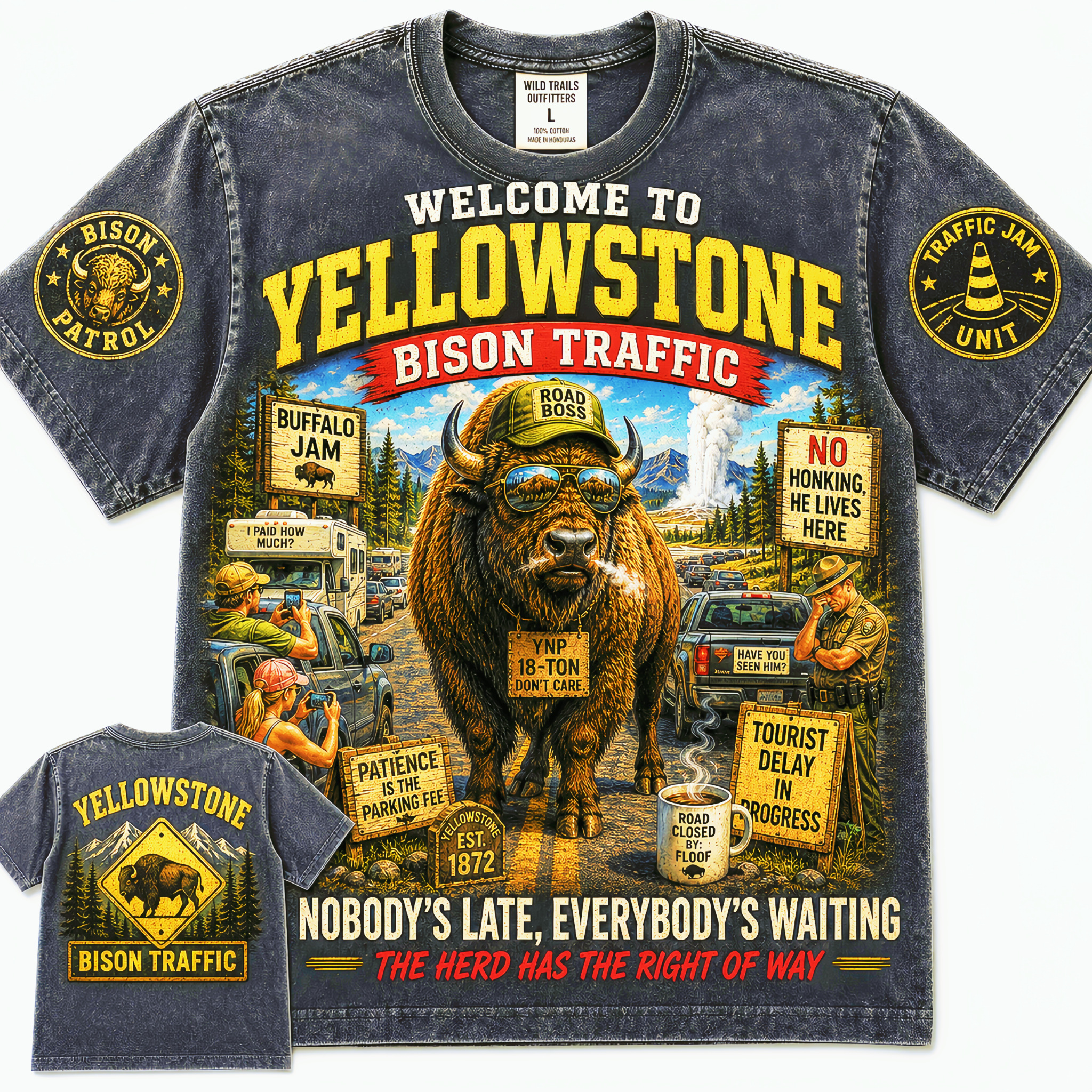 Yellowstone Bison Traffic T-Shirt