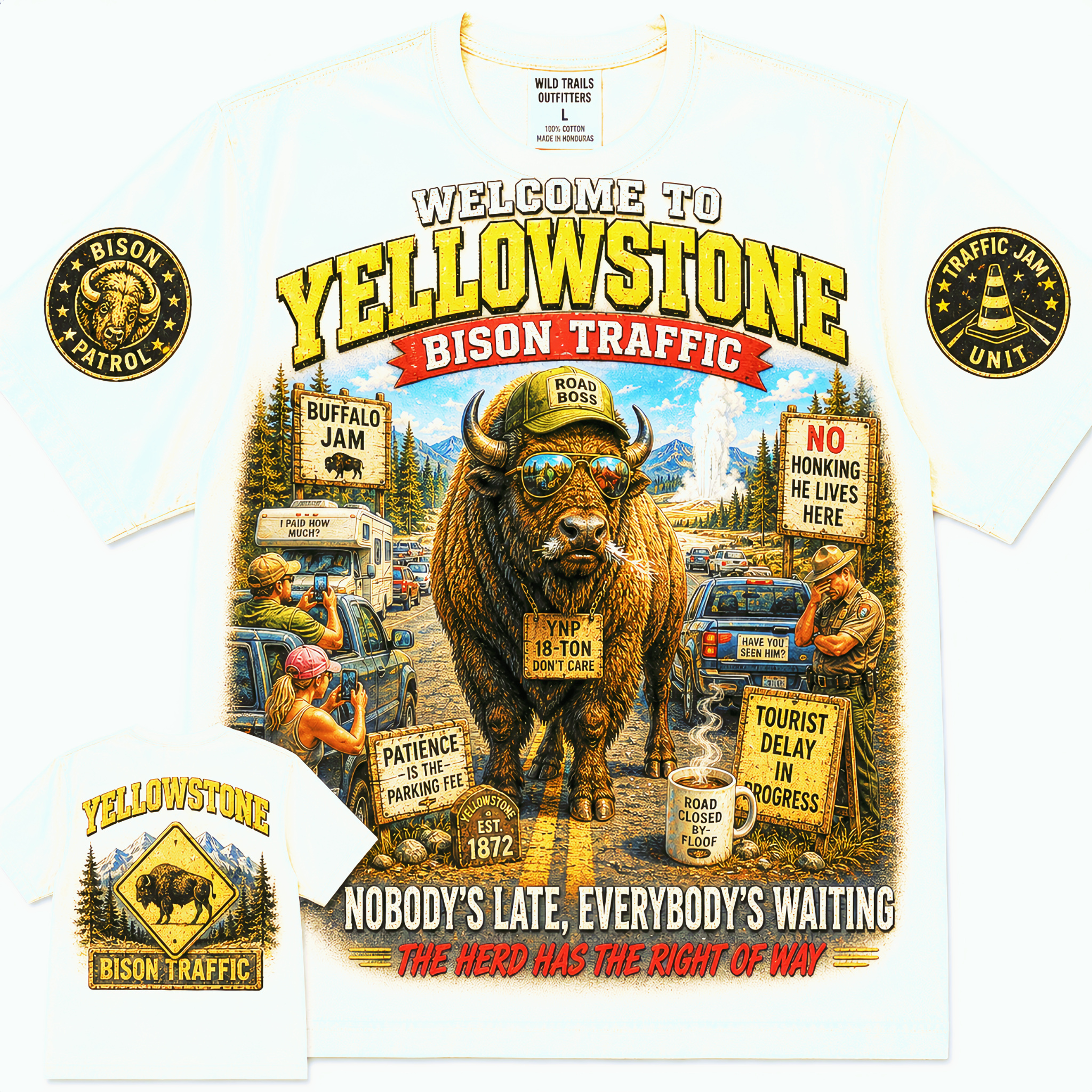 Yellowstone Bison Traffic T-Shirt