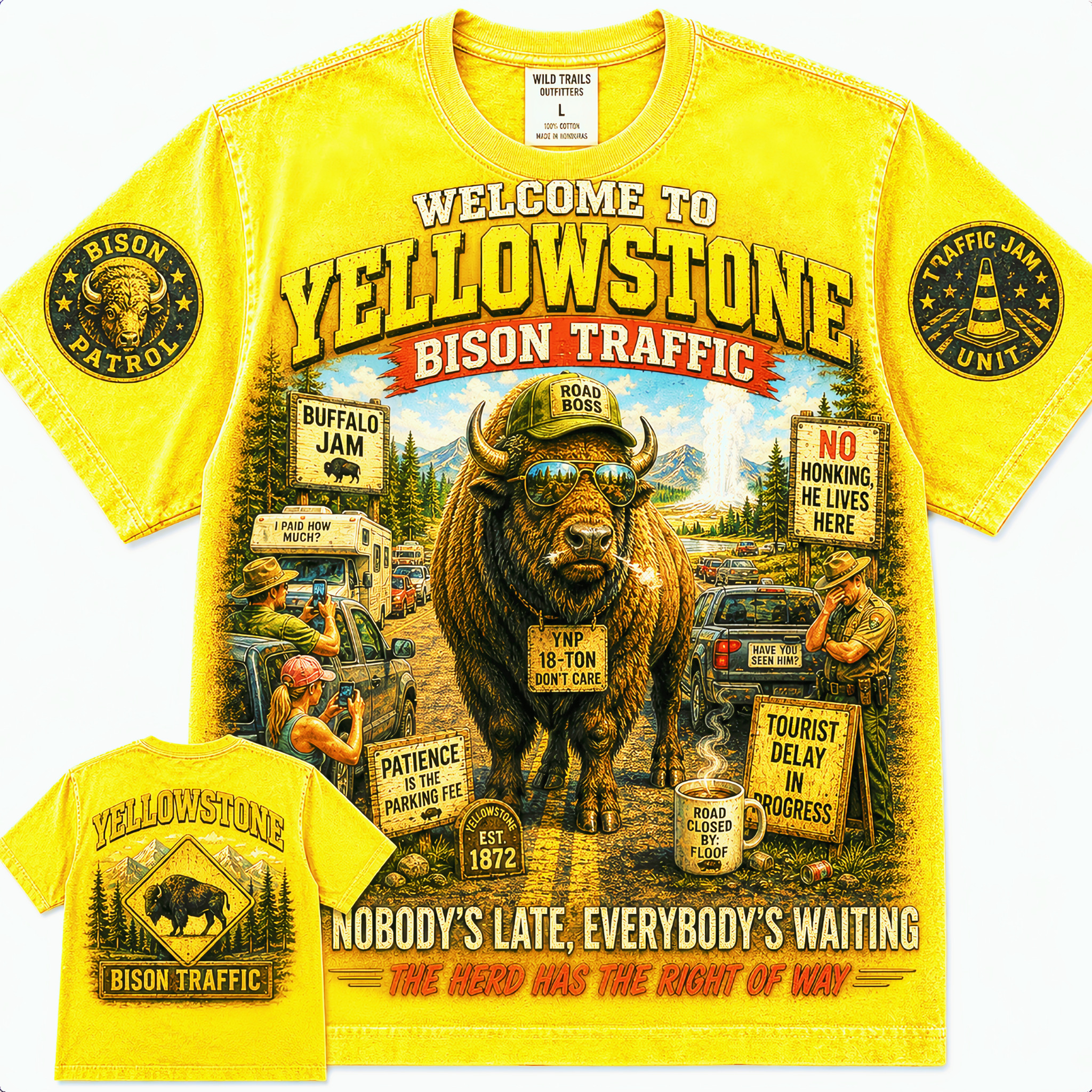 Yellowstone Bison Traffic T-Shirt