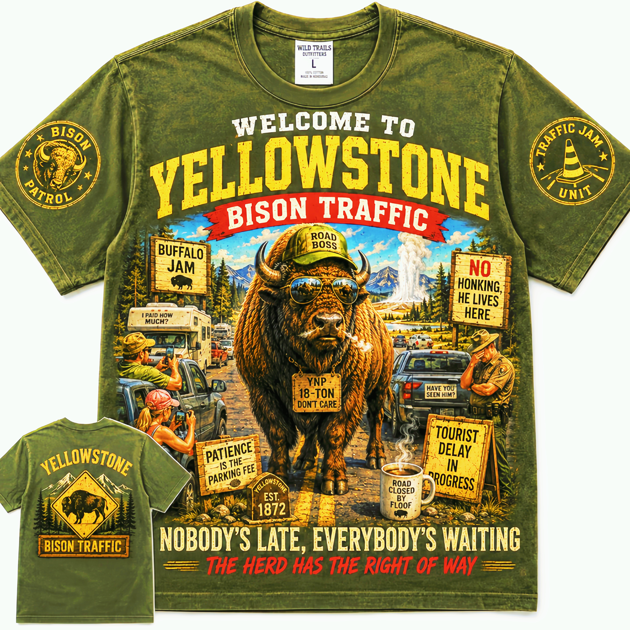 Yellowstone Bison Traffic T-Shirt