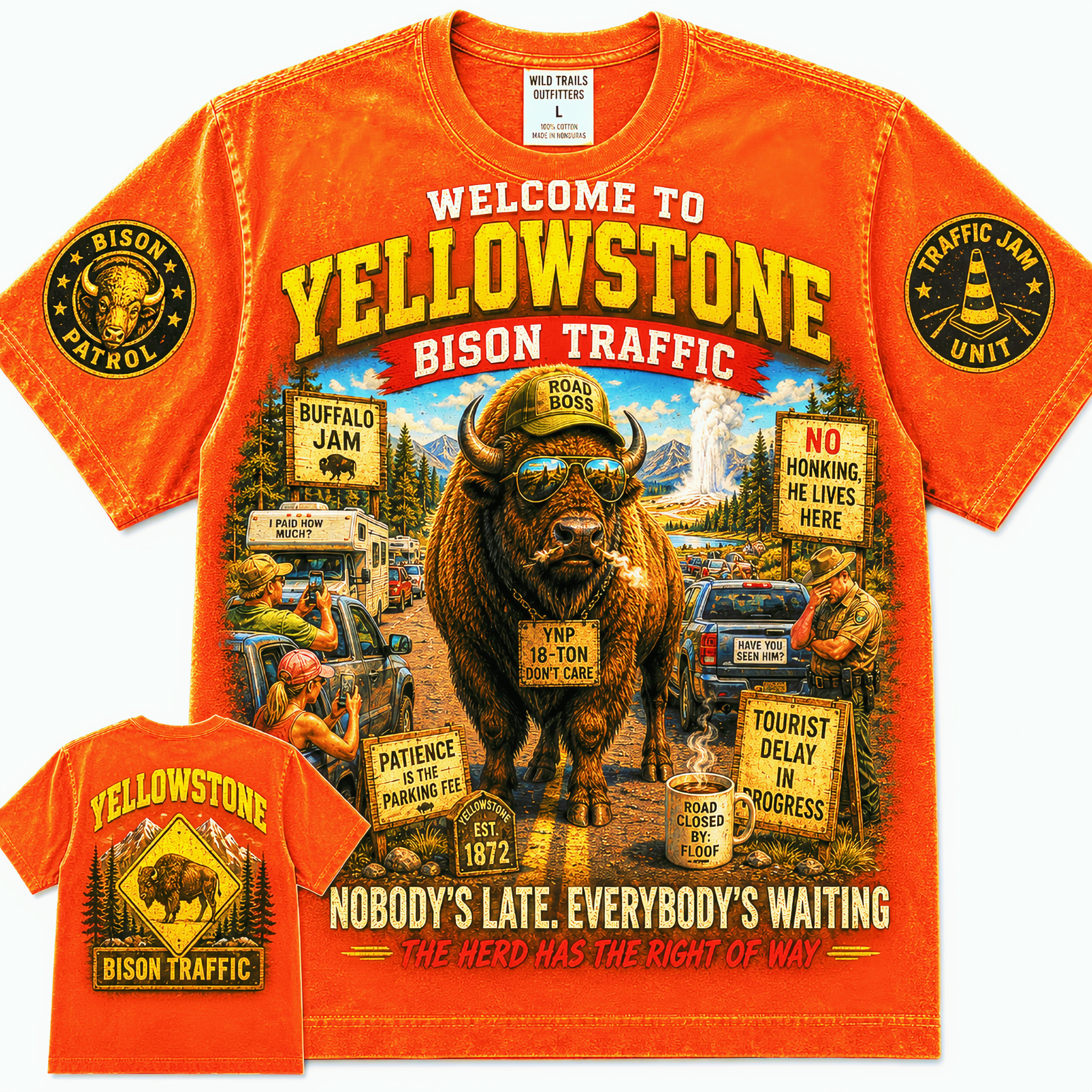 Yellowstone Bison Traffic T-Shirt