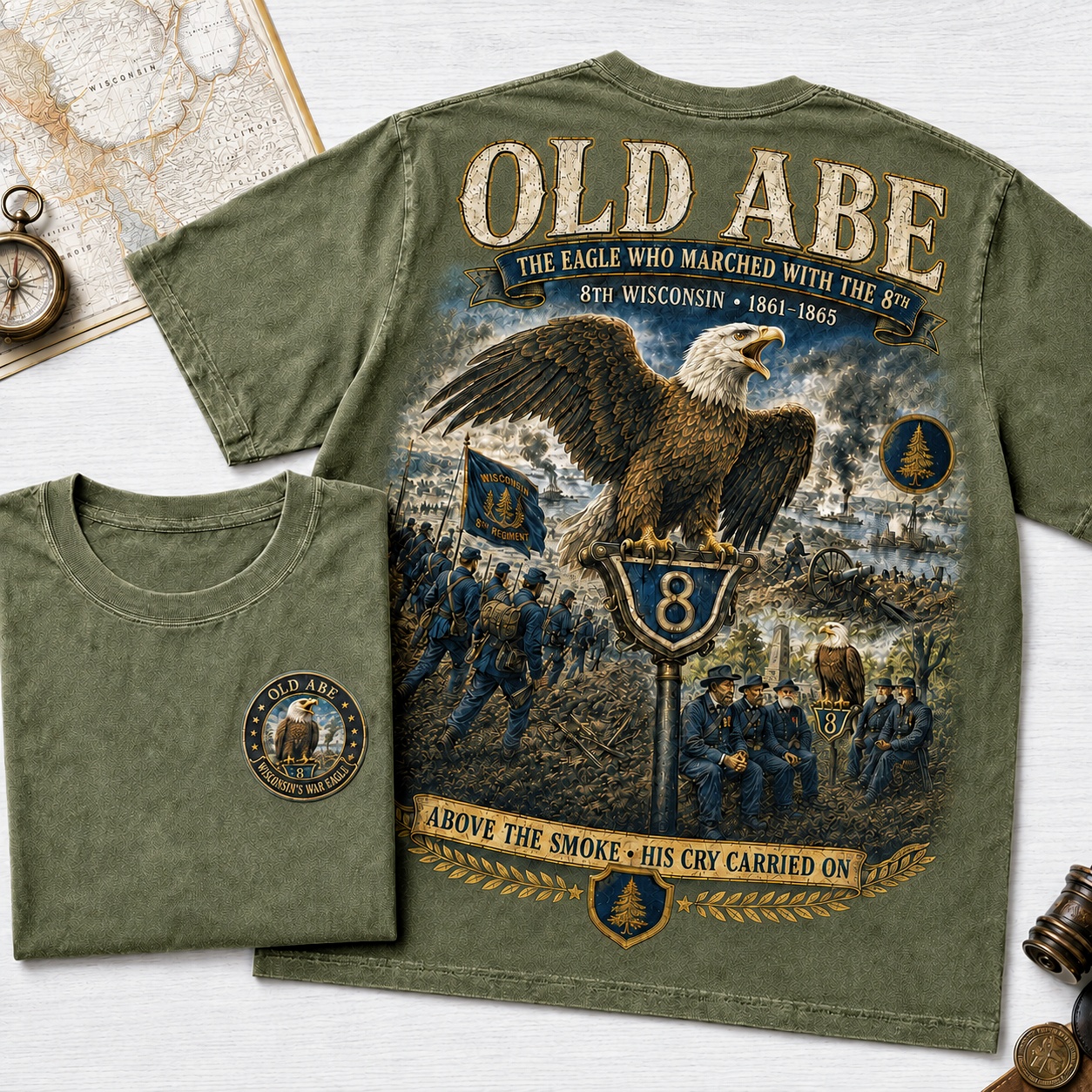Old Abe 8th Wisconsin War Eagle Tribute Tee