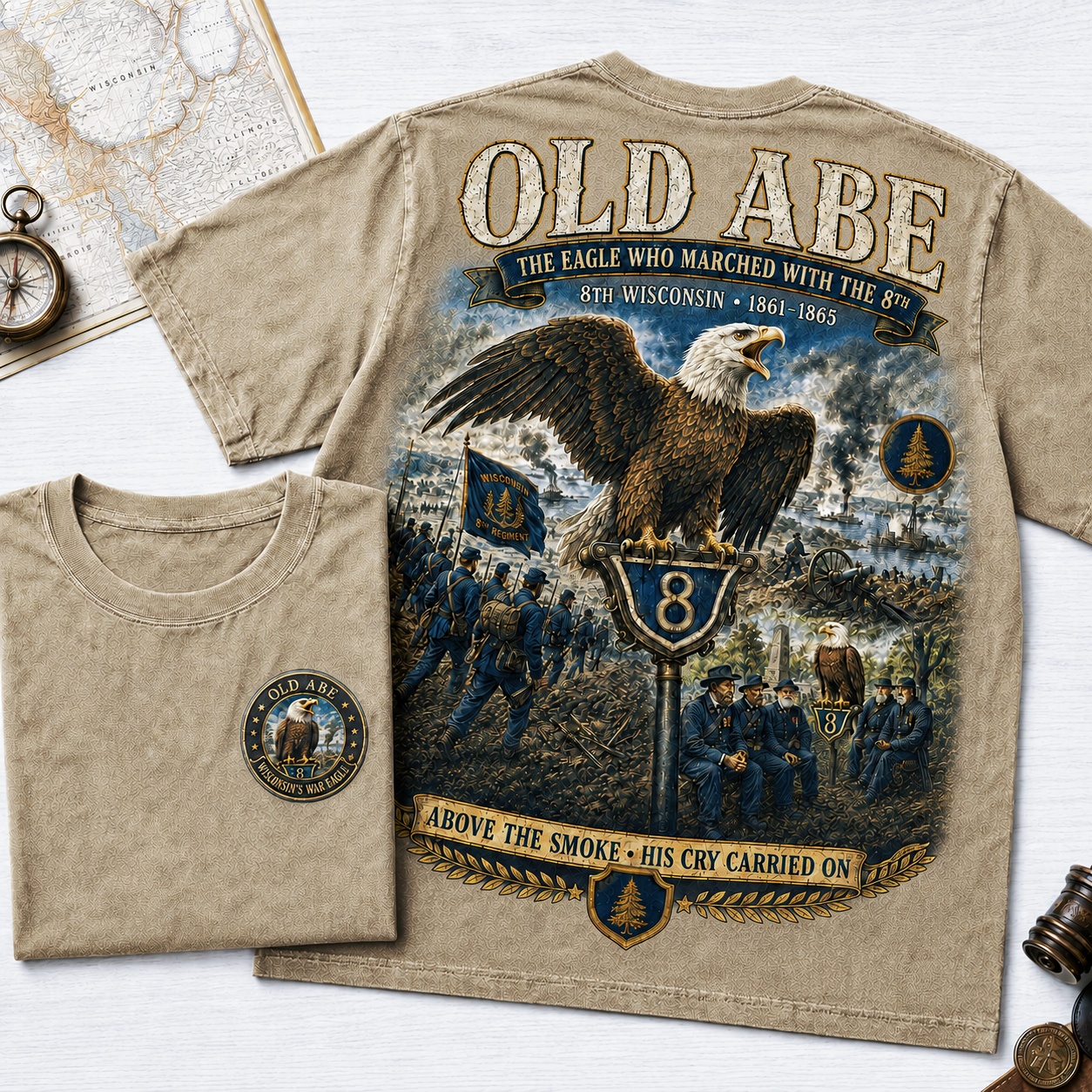 Old Abe 8th Wisconsin War Eagle Tribute Tee