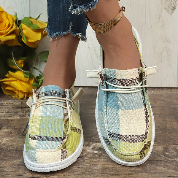 🔥LAST DAY 50% OFF - Women's Casual Comfy Lightweight Plaid Canvas Shoes