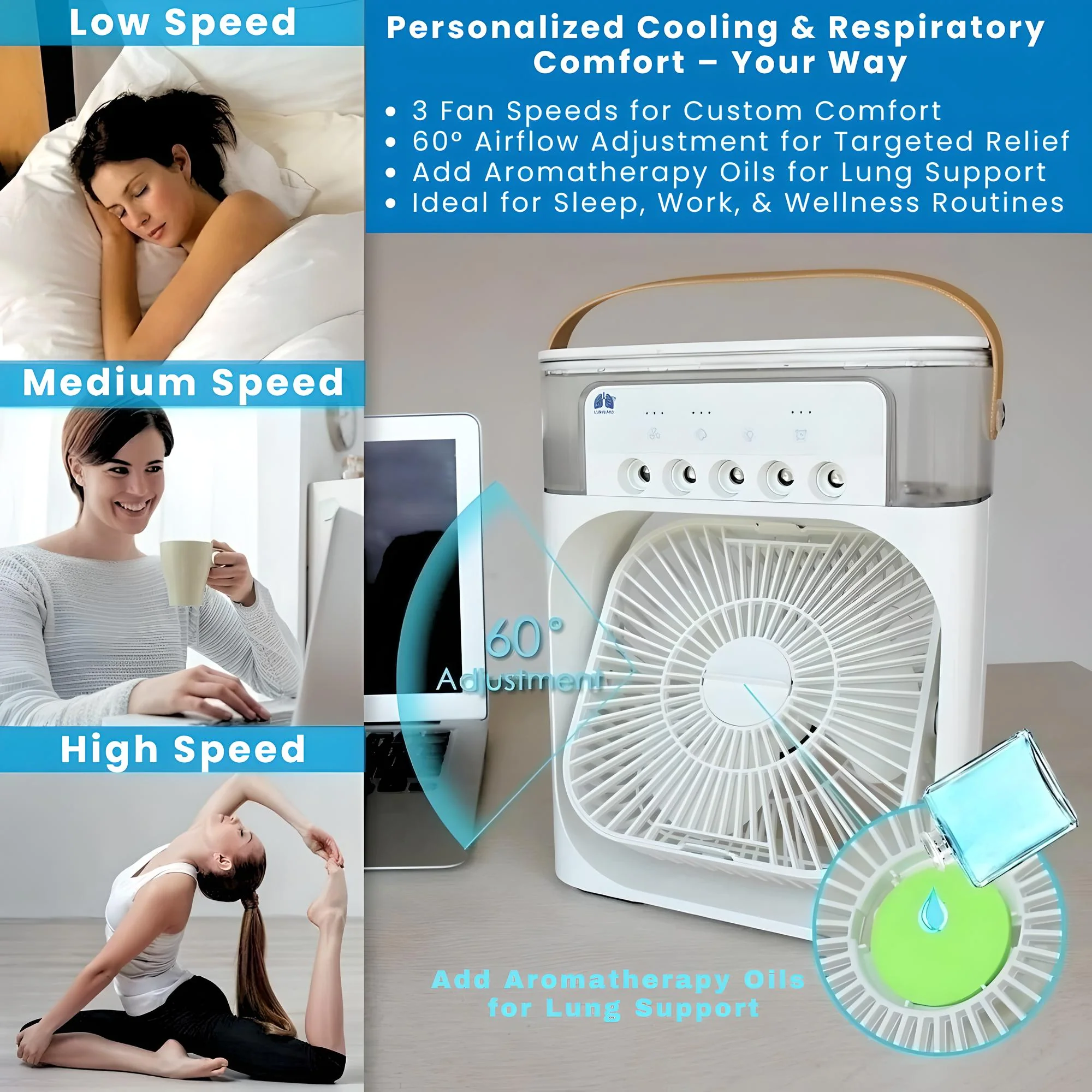 🔥Summer Hot-selling 49% OFF--💝Ultra-Fine Hydrating Air Fan for Respiratory Comfort – Breathe Freely💨