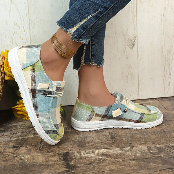 🔥LAST DAY 50% OFF - Women's Casual Comfy Lightweight Plaid Canvas Shoes