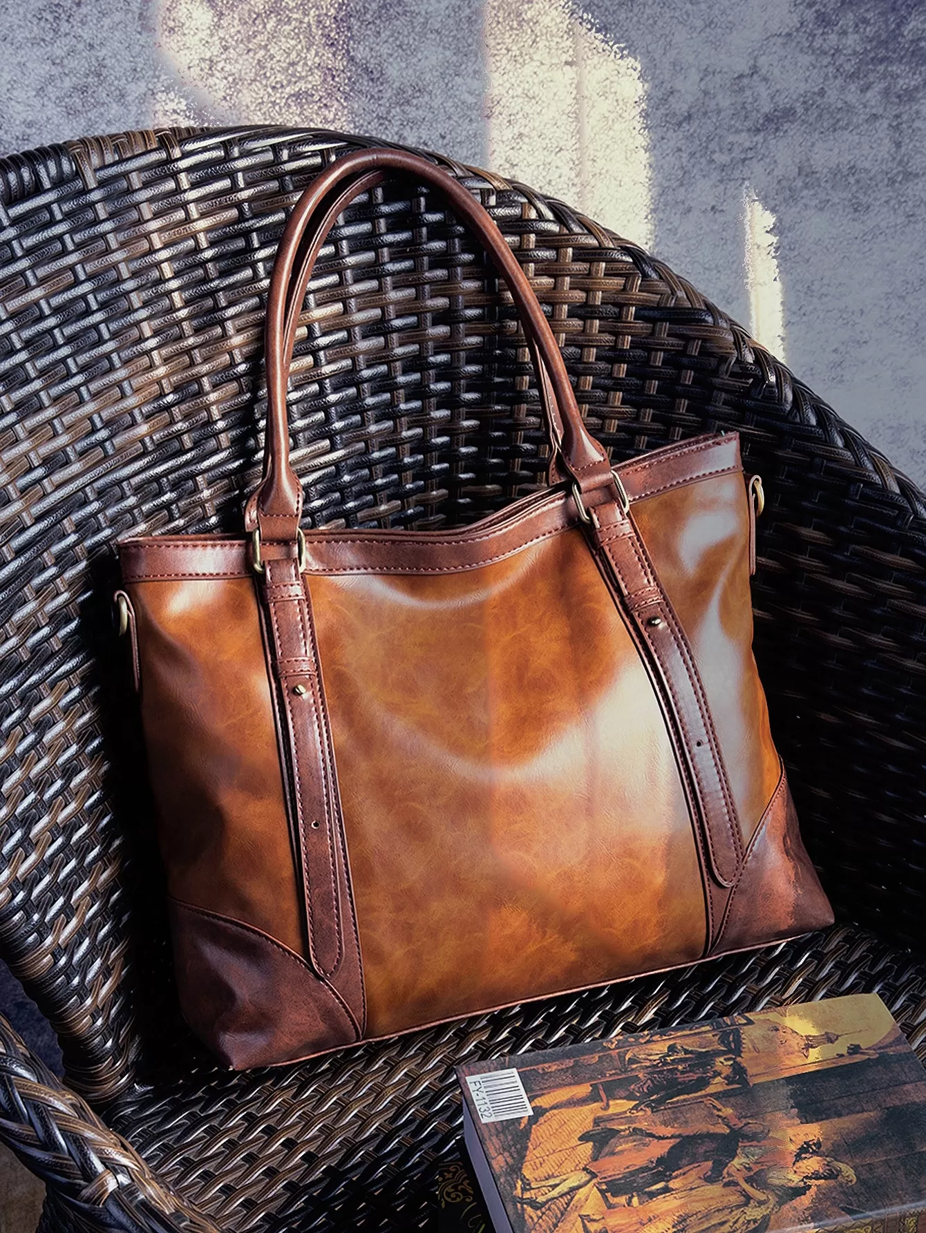 💝Last Day For Clearance 80%✨---Vintage Leather Zip Tote Bag