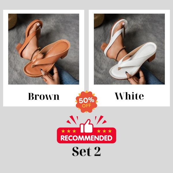 🔥Best Seller-Last Day Sale 60% OFF🔥Women'S Solid Color Summer Chunky Heel Sandals ( Buy 2 Free Shipping )