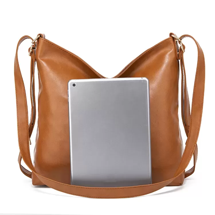 Versatile Tan Leather Bag