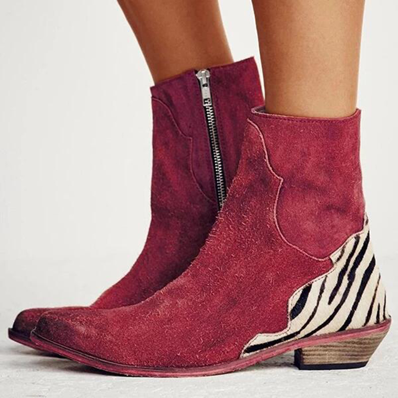 🔥LAST WEEK BLACK FRIDAY SALE--Womens Suede Mid Heel Vintage Nude Boots
