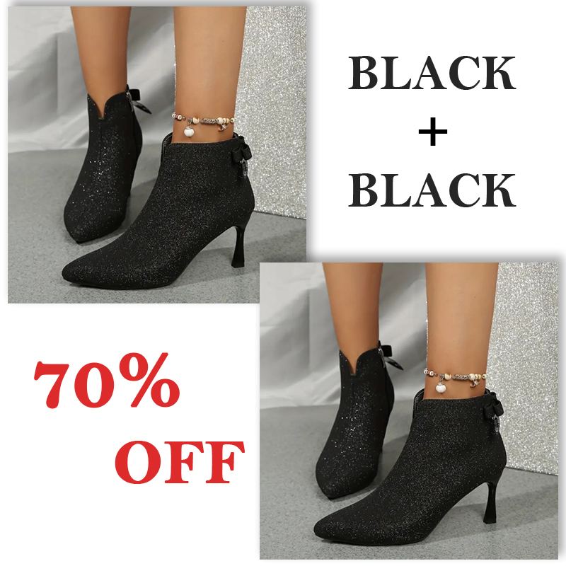 🔥2026 Spring Sale 70% OFF🌲--Women's Zip Up Chic Bowknot Boots🦋