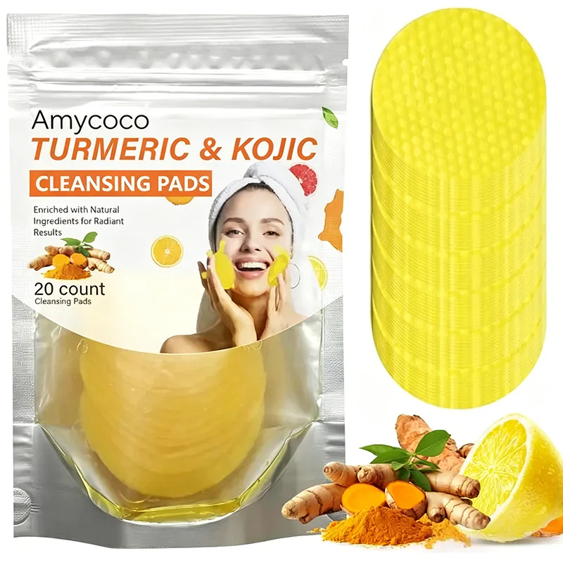 Turmeric & Kojic Acid Cleansing Pads, Gentle Deep Clean Soft Texture Facial Skincare Pads🍯