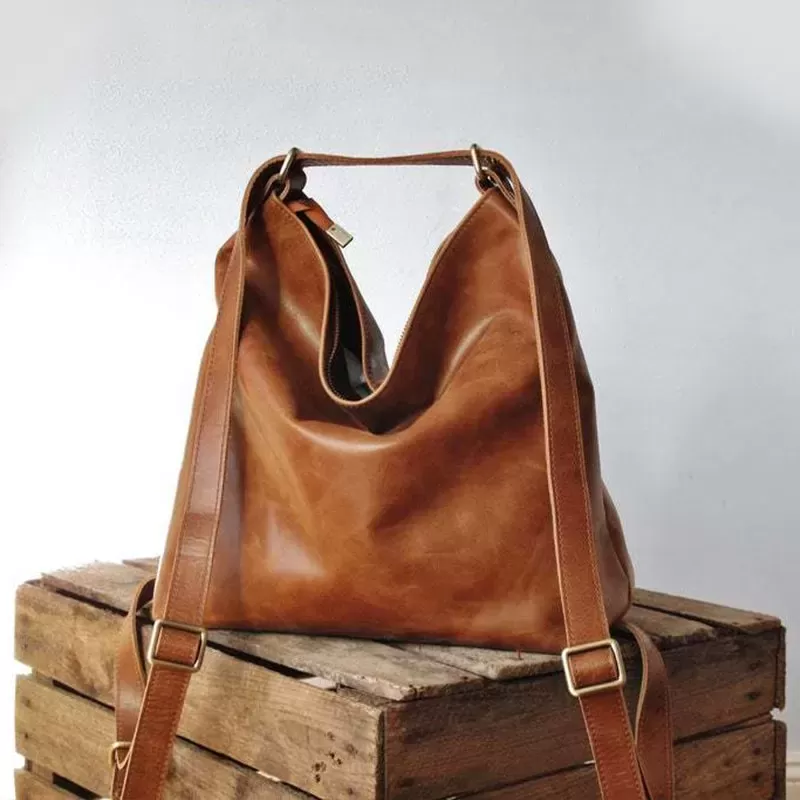 Versatile Tan Leather Bag
