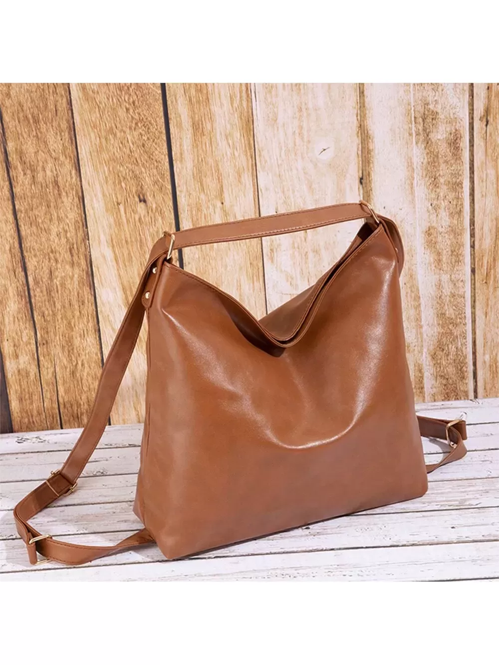 Versatile Tan Leather Bag