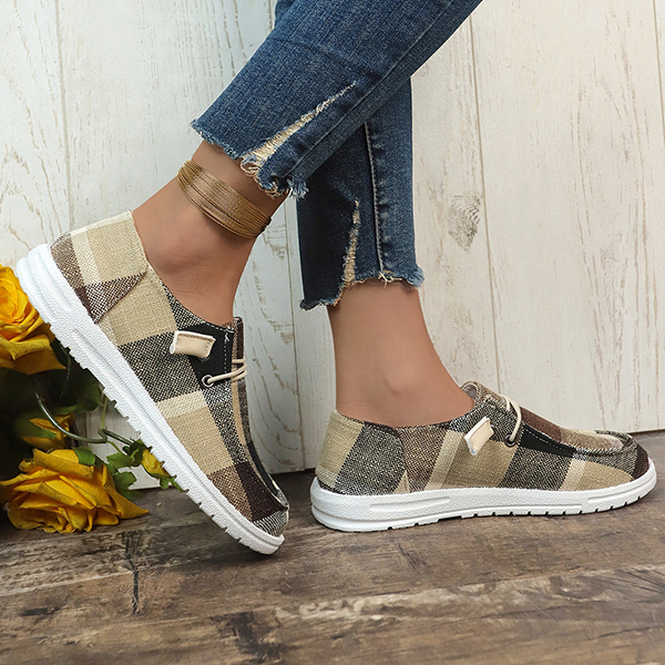 🔥LAST DAY 50% OFF - Women's Casual Comfy Lightweight Plaid Canvas Shoes