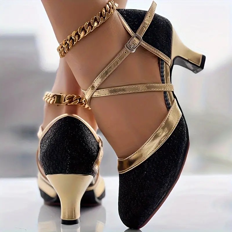 🔥😍Christmas Clearance Sale 80% off🌲--Women's Glitter D'Orsay Latin Dance Shoes✨