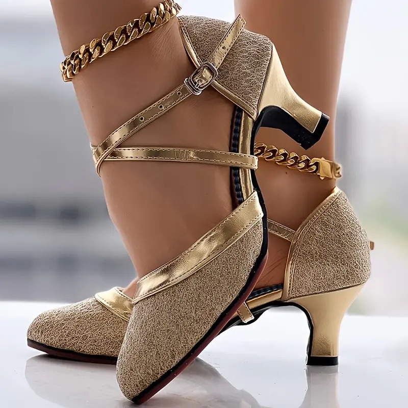 🔥😍Christmas Clearance Sale 80% off🌲--Women's Glitter D'Orsay Latin Dance Shoes✨