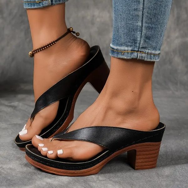 🔥Best Seller-Last Day Sale 60% OFF🔥Women'S Solid Color Summer Chunky Heel Sandals ( Buy 2 Free Shipping )