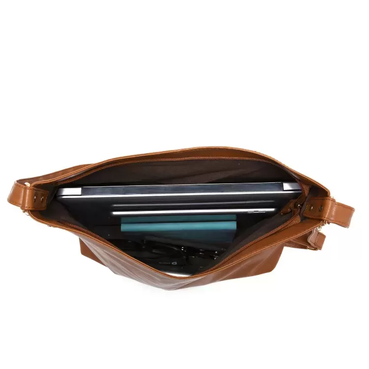 Versatile Tan Leather Bag