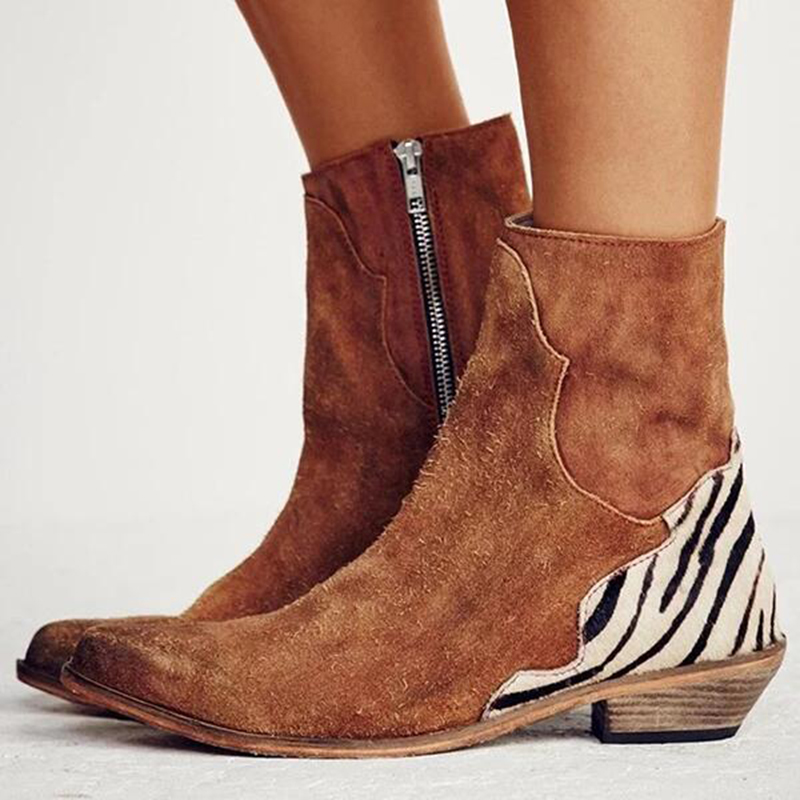 🔥LAST WEEK BLACK FRIDAY SALE--Womens Suede Mid Heel Vintage Nude Boots