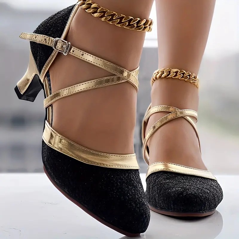 🔥😍Christmas Clearance Sale 80% off🌲--Women's Glitter D'Orsay Latin Dance Shoes✨