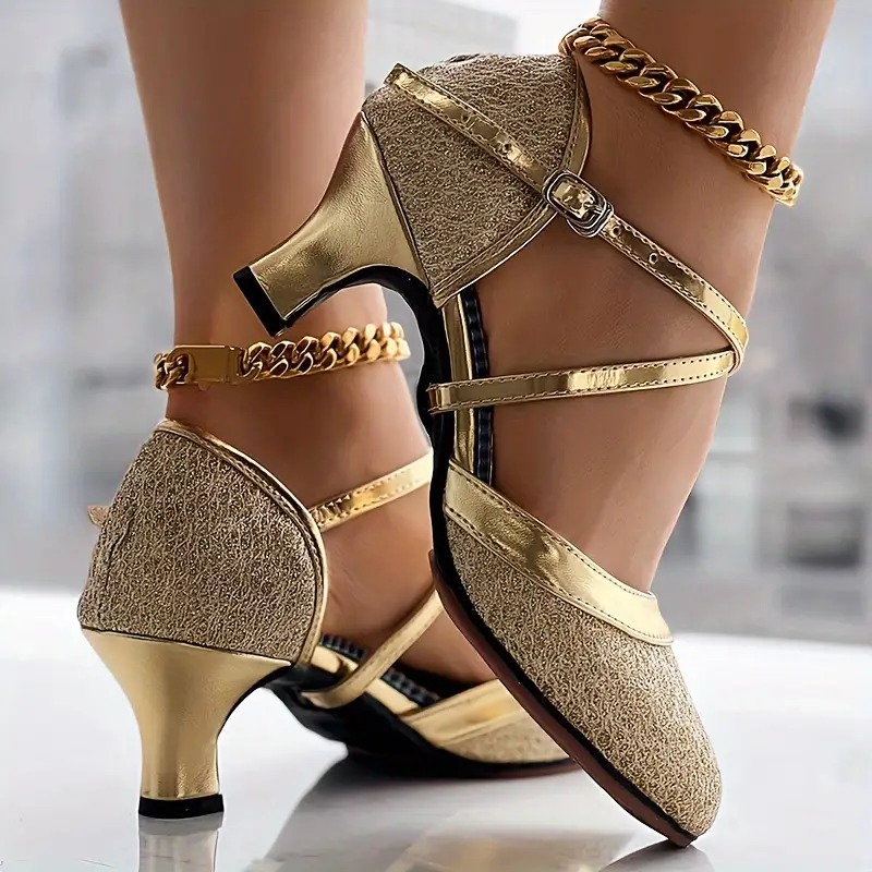 🔥😍Christmas Clearance Sale 80% off🌲--Women's Glitter D'Orsay Latin Dance Shoes✨