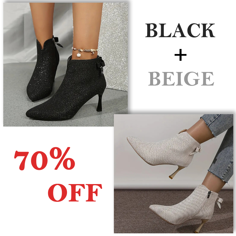 🔥2026 Spring Sale 70% OFF🌲--Women's Zip Up Chic Bowknot Boots🦋