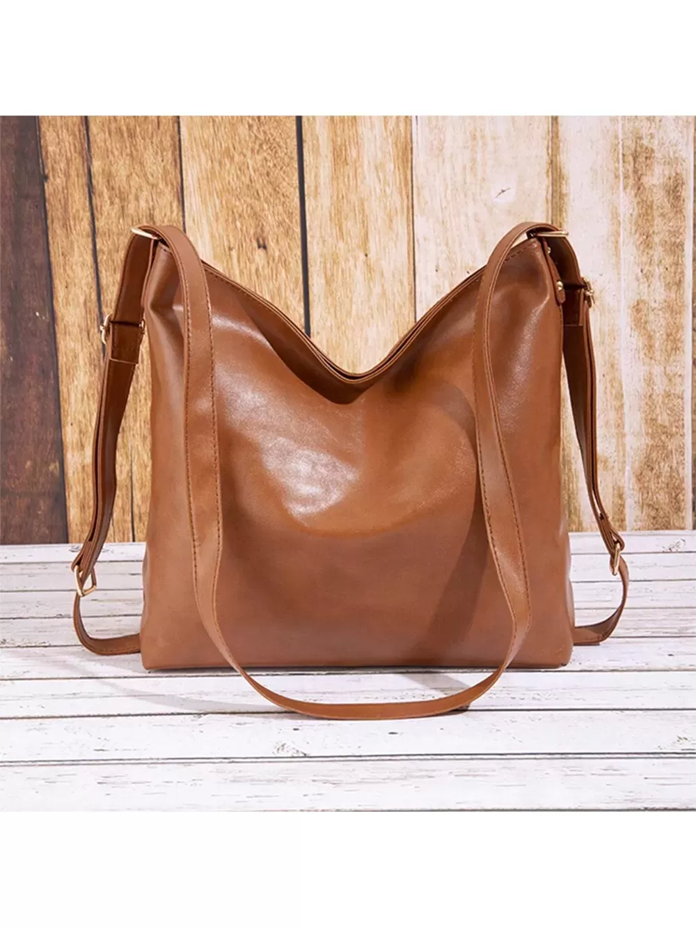 Versatile Tan Leather Bag