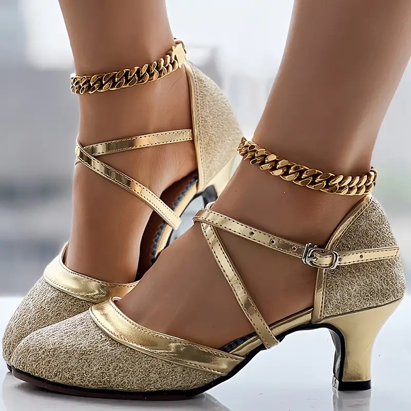 🔥😍Christmas Clearance Sale 80% off🌲--Women's Glitter D'Orsay Latin Dance Shoes✨