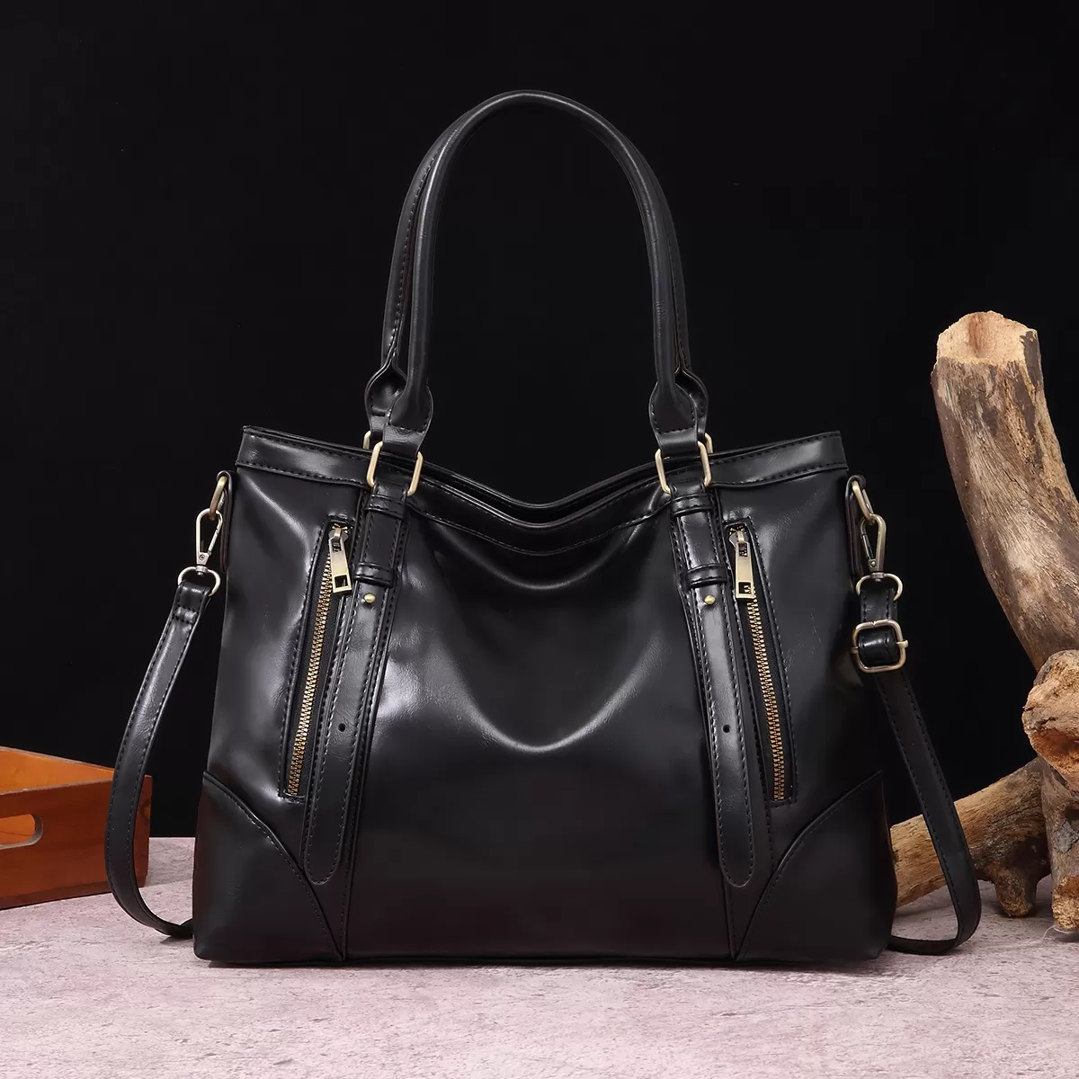 💝Last Day For Clearance 80%✨---Vintage Leather Zip Tote Bag