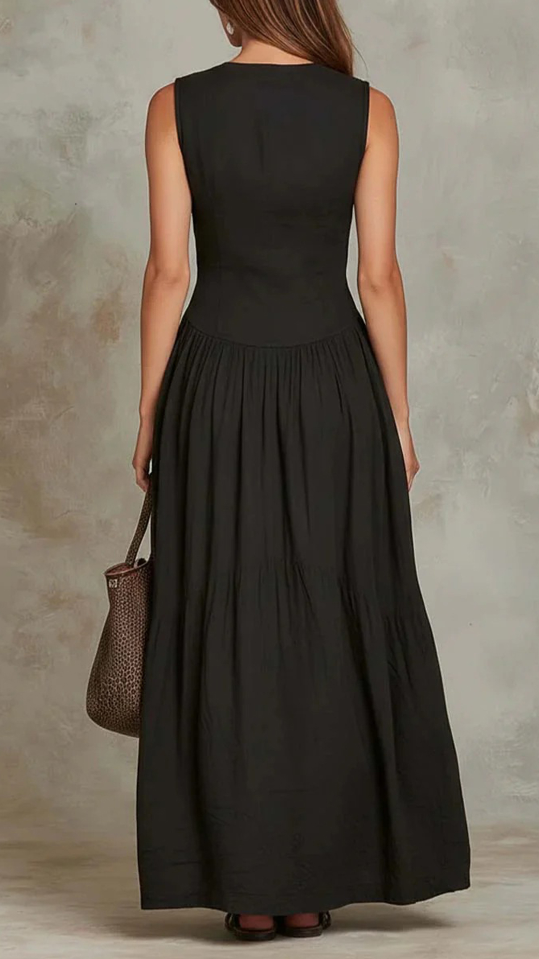 Women's Cotton-Blend Utility-Style Sleeveless Maxi Dress