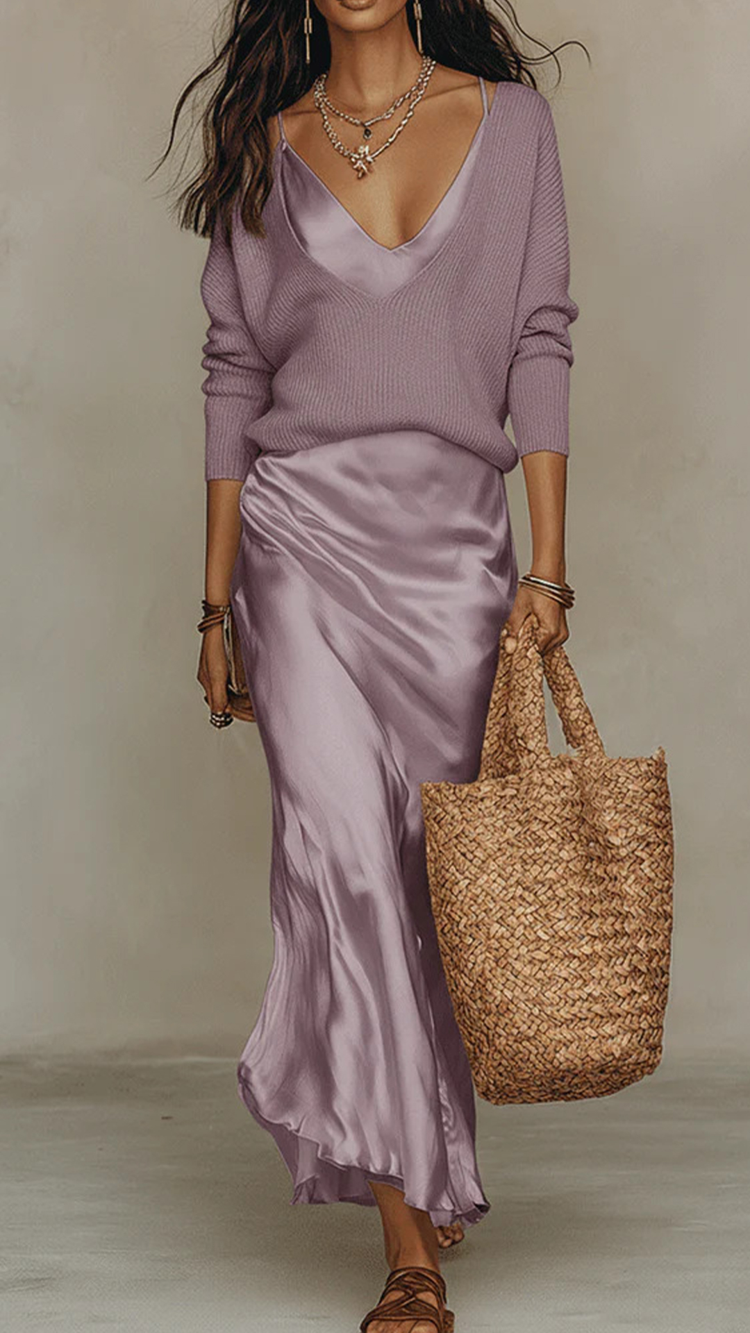 [Copy]Women's Cotton-Blend Lavender Cropped Sleeveless Loose Set