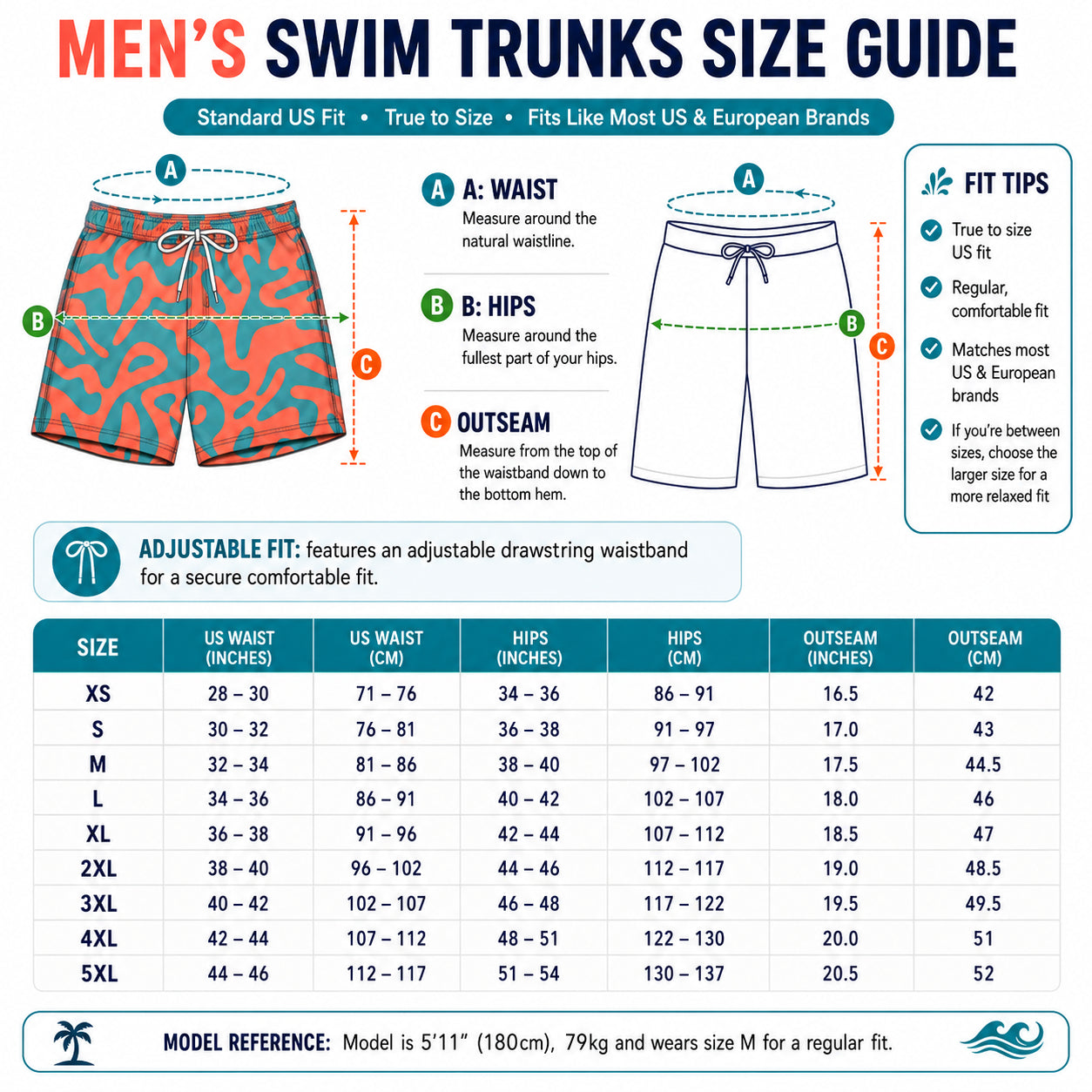 Men’s Summer Swim Trunks
