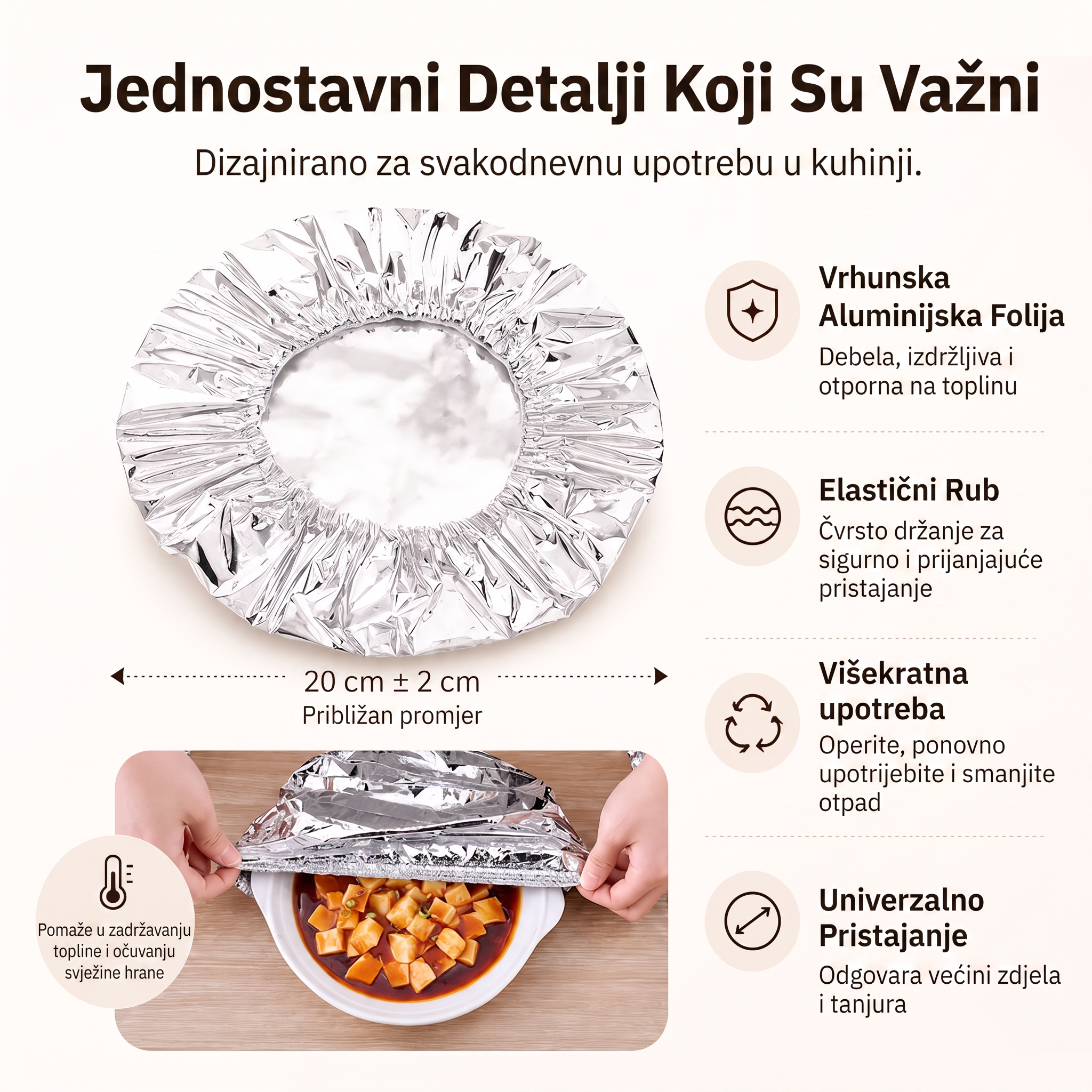 🔥🔥PKNEW® Sklopiva aluminijska folija za zaštitu hrane | Održava obroke toplima, svježima i zaštićenima od voćnih mušica