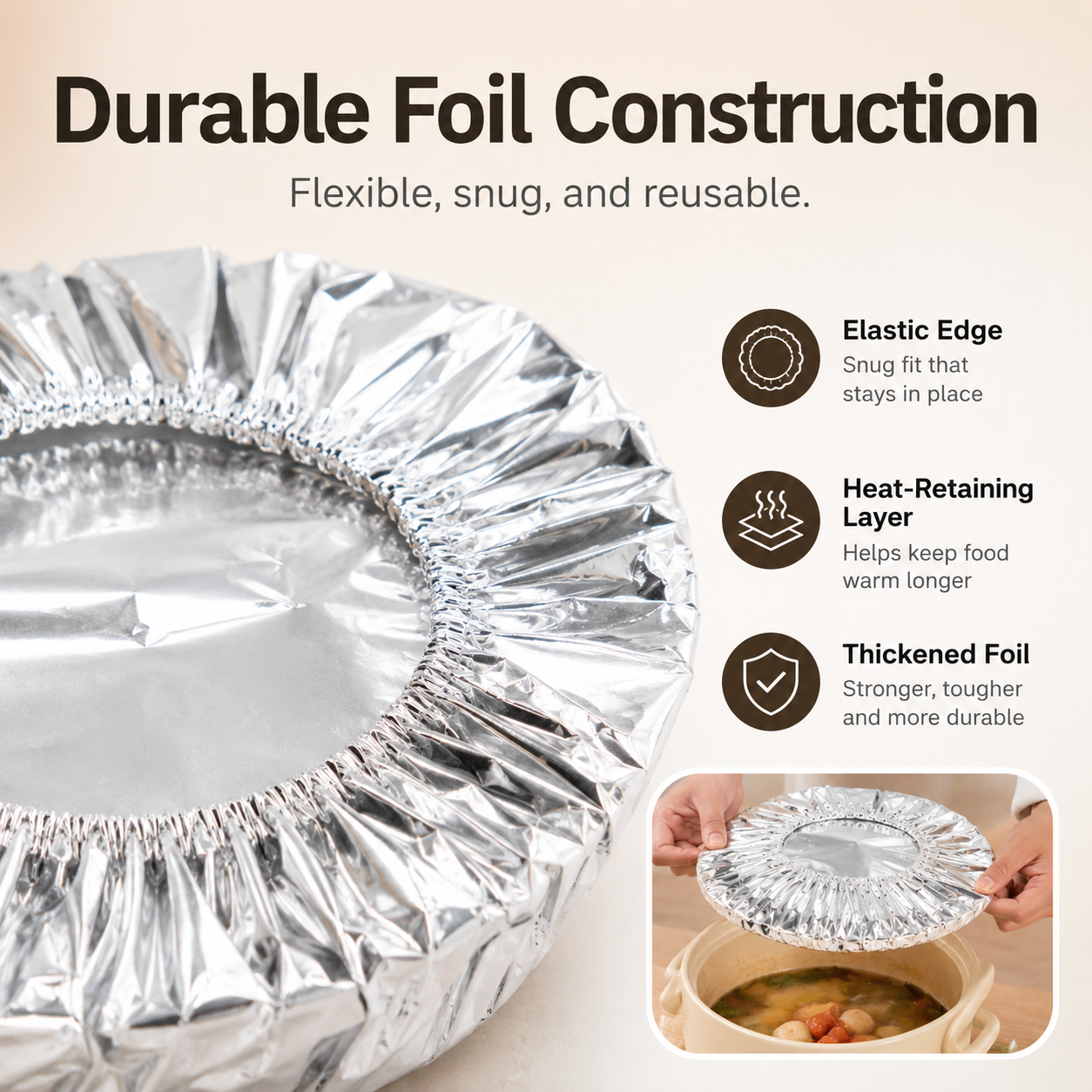 Reusable food warming cover for parties picnics and everyday meals