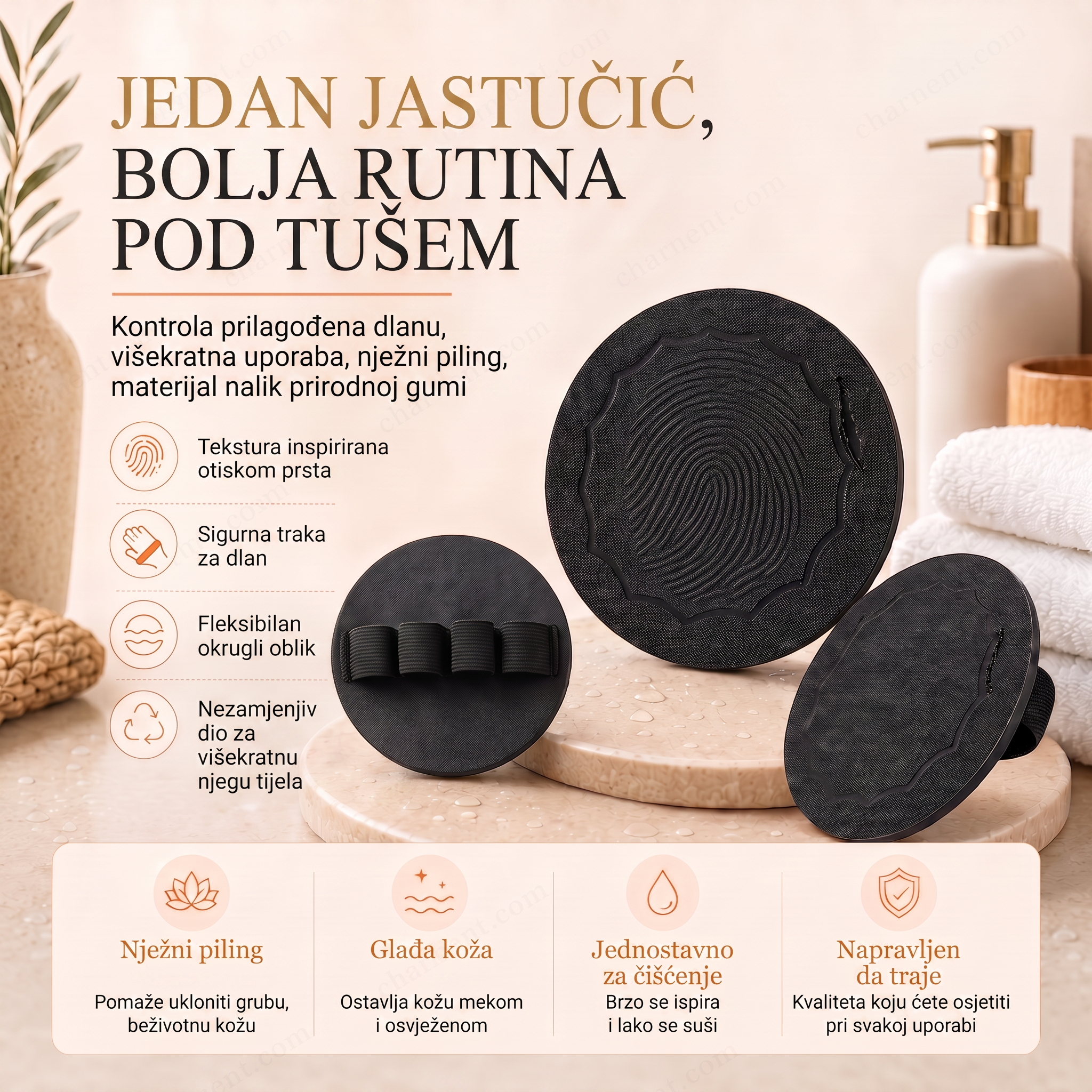 🔥🔥🚿 Piling za tijelo za dubinsko čišćenje i piling – nježno uklanja mrtvu kožu i djeluje poput spa spužve 🧖‍♀️