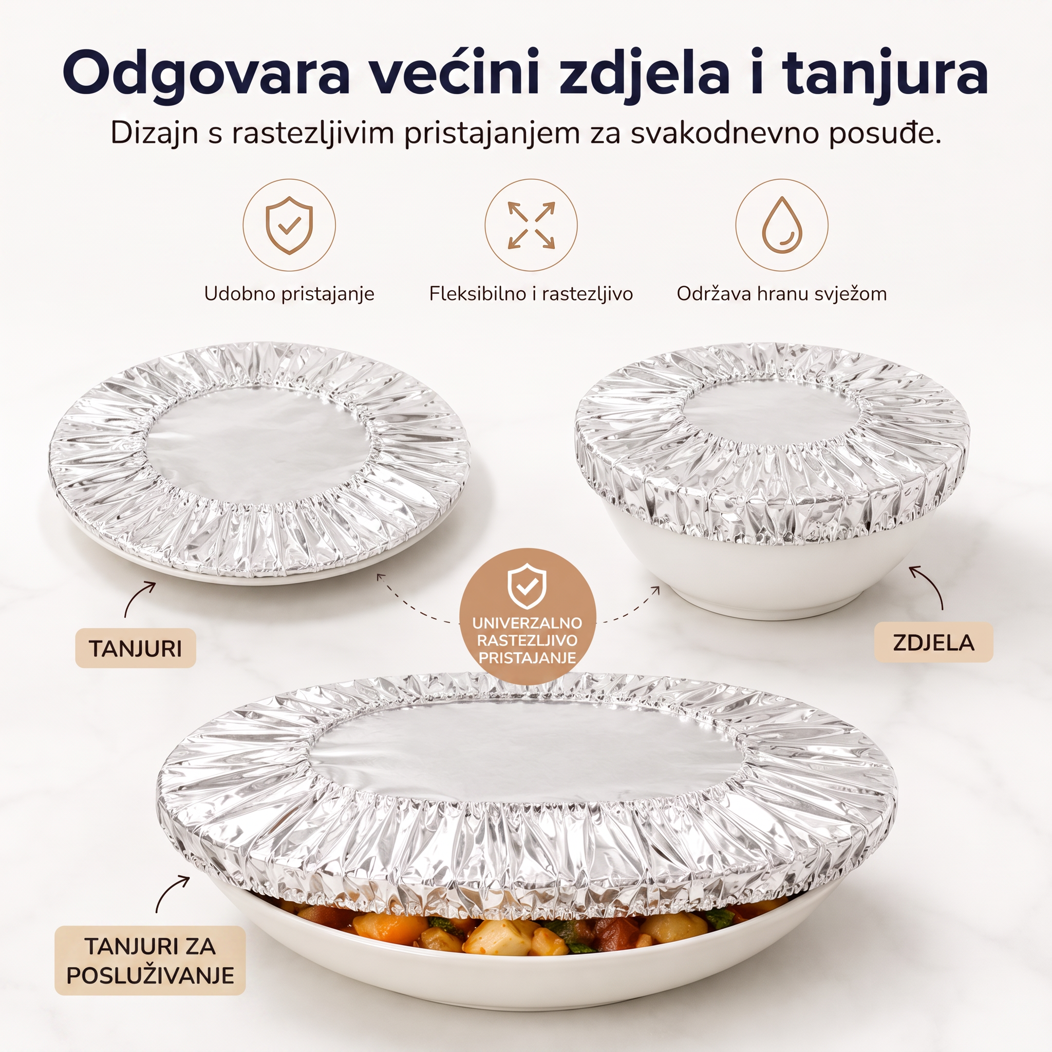 🔥🔥PKNEW® Sklopiva aluminijska folija za zaštitu hrane | Održava obroke toplima, svježima i zaštićenima od voćnih mušica