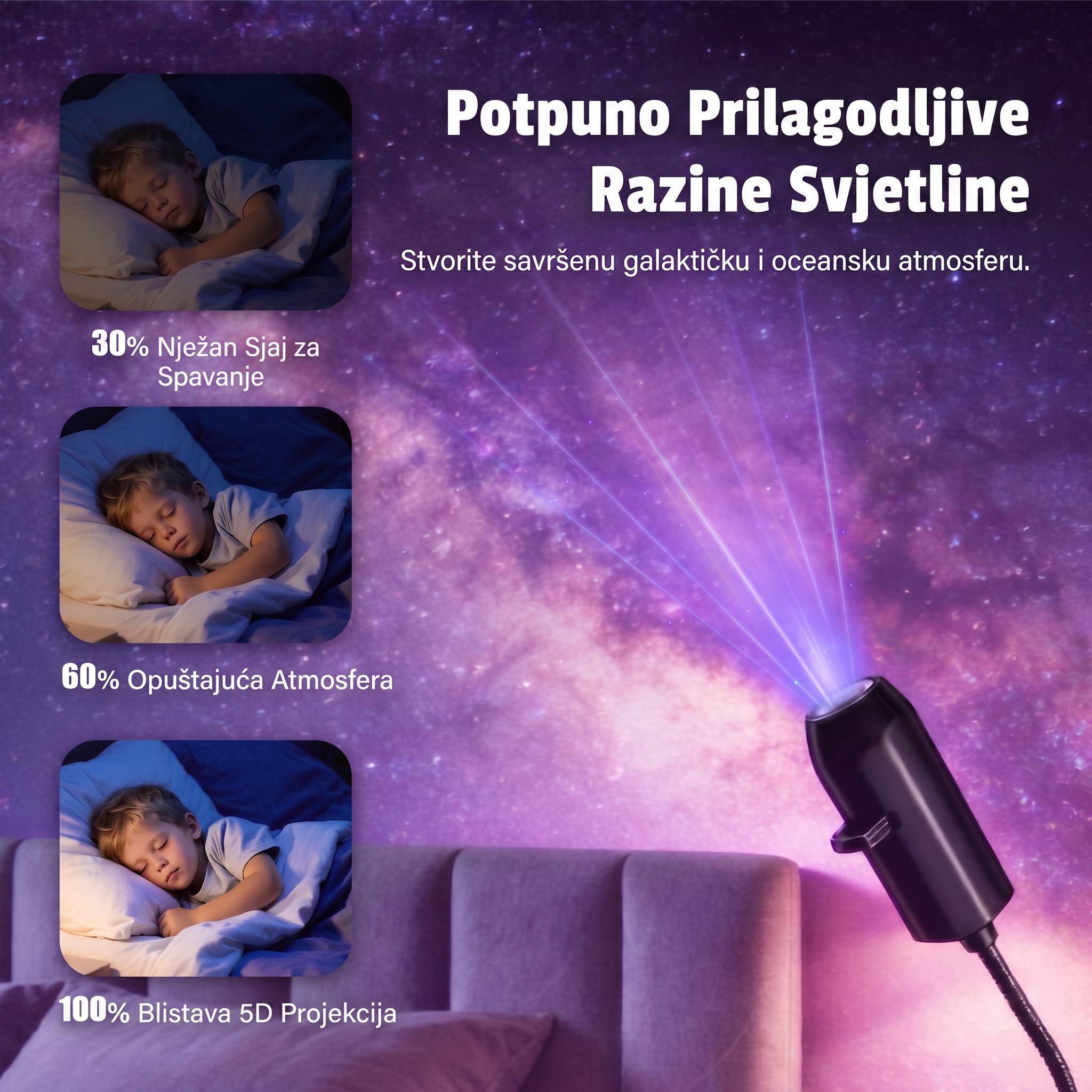 🔥🔥 PKNEW® Pametni HD projektor sljedeće generacije – Dinamički 5D holografski noćni projektor 💎