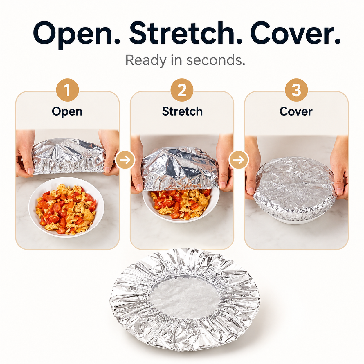 Insulated food cover size and flexible fit for bowls and plates
