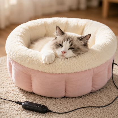 Snoarm CD50 20" USB Pet Heating Pad for Cats & Small Breeds - 3-Temp Waterproof Mat, 8-Hour Timer, Overheat Protection, Removable Cover (35cm Inner Space)