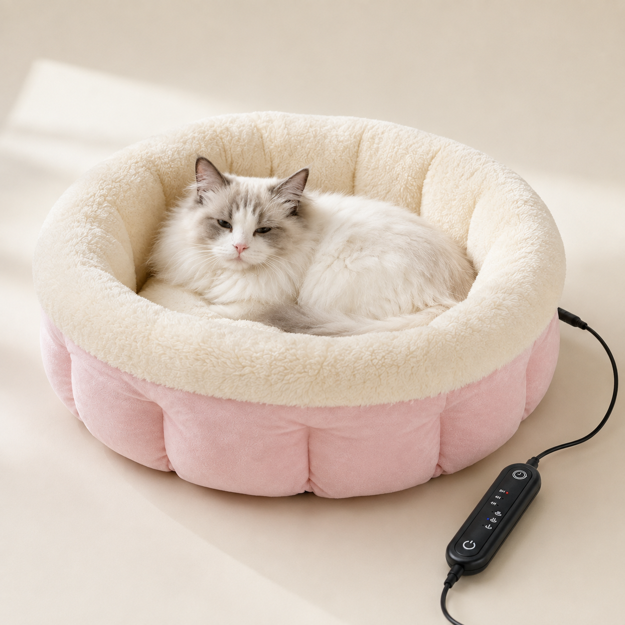 Snoarm CD50 20" USB Pet Heating Pad for Cats & Small Breeds - 3-Temp Waterproof Mat, 8-Hour Timer, Overheat Protection, Removable Cover (35cm Inner Space)