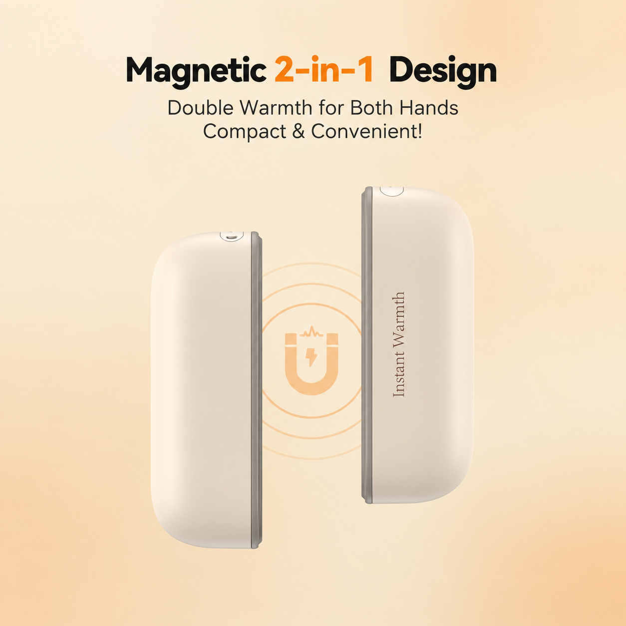Snoarm NS4 Rechargeable Hand Warmers, Magnetic 2 Pack with Temperature Display and 3 Heat Settings