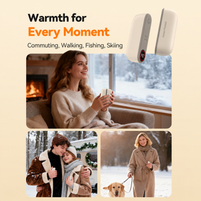 Snoarm NS4 Rechargeable Hand Warmers, Magnetic 2 Pack with Temperature Display and 3 Heat Settings