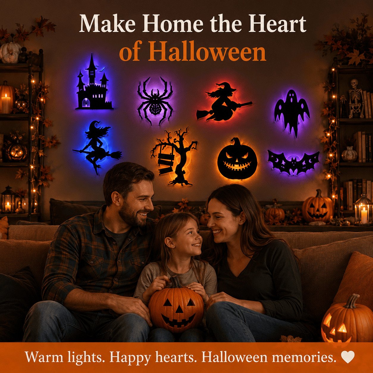🎃 8-Pack Halloween LED Silhouette Wall Light Stickers 🔥Limited time 49% OFF🔥