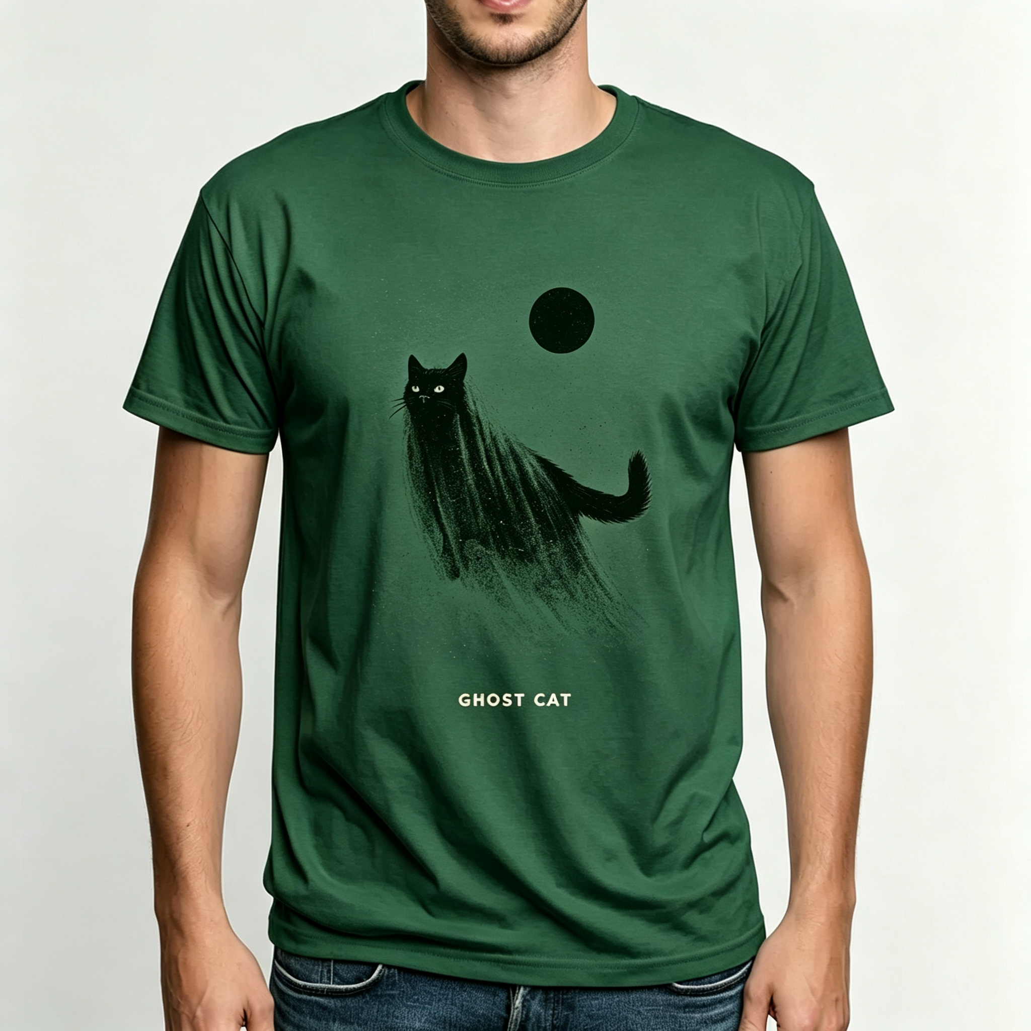 PShirt Black Cat Ghost 01 Halloween T-shirt
